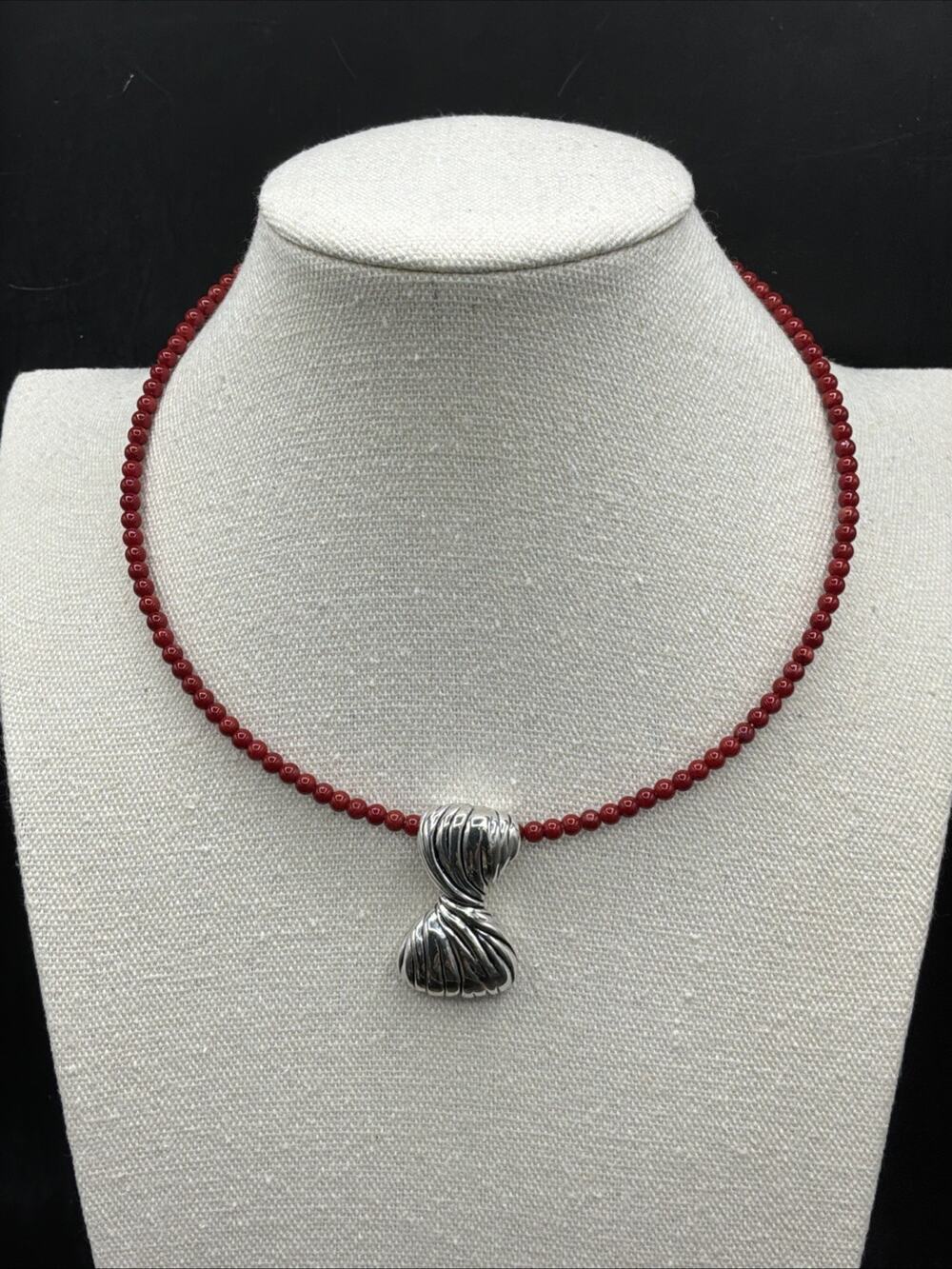 Barse Wrapsody Memory Wire Necklace- Bamboo Coral - Silver- NWT
